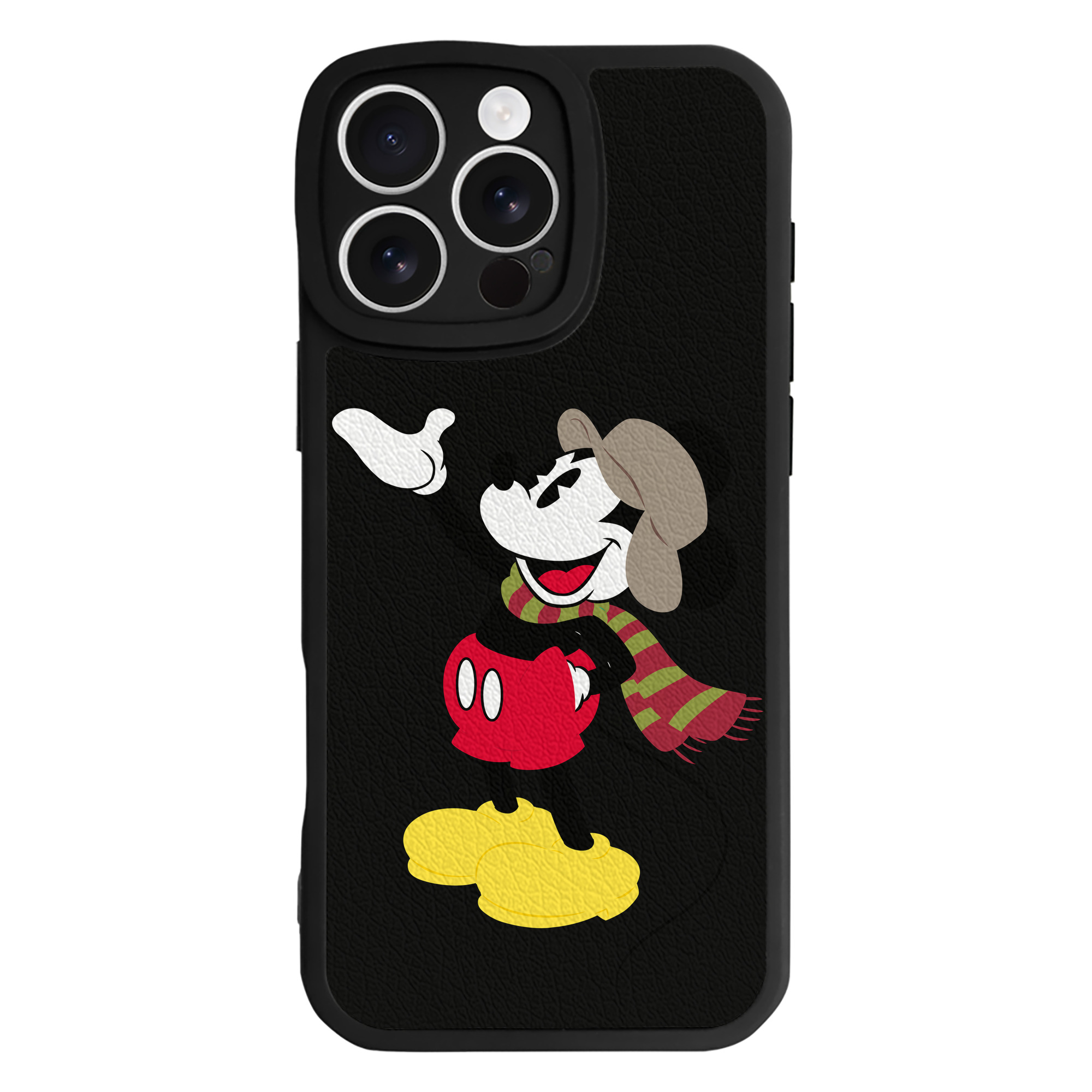 （画像用） ミッキーマウス Mickey Mouse 【iPhone 16シリーズ対応】シリコンスマホケース（レザー調） 材質：シリコン